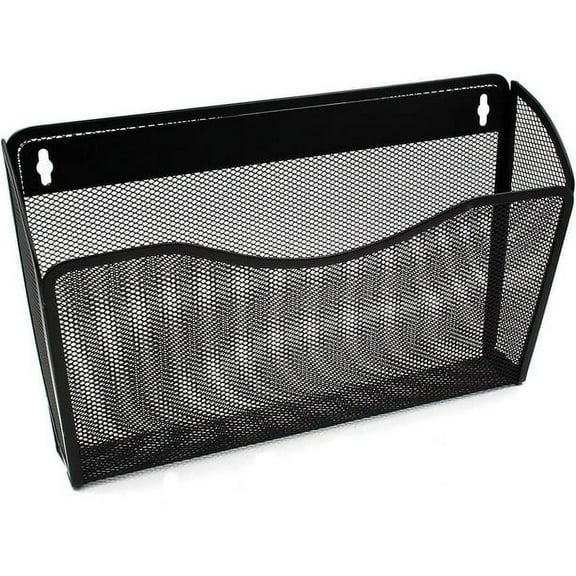 YBM Home Mesh Wall File Organizer Single Pocket, 13”x8.5”x4”, Black