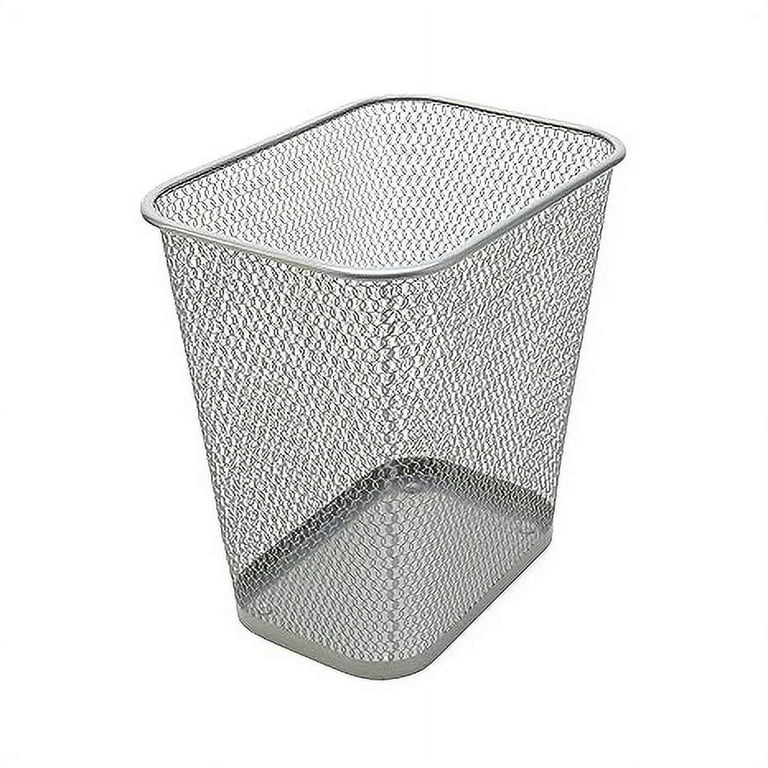 Steel Mesh Wastebasket, 5 gal, Steel Mesh, Silver Steel Mesh Wastebasket, 5 gal, Steel Mesh, Silver