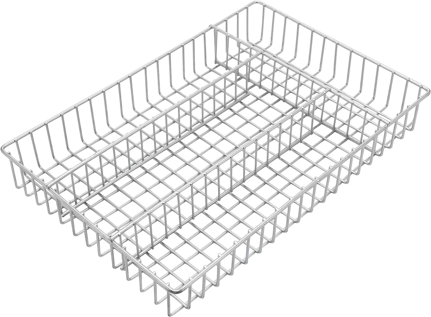 YBM Home Metal Wire Chrome Plated Kitchen In-Drawer Serving Utensils, Flatware, Cutlery Desk and Office Supplies Organizer/Tray Holder Silverware Storage, 2558