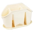 thumbnail image 1 of YBM Home Multipurpose Cutlery Utensil Drying Rack and Storage Holder with 3 Compartments and Base Tray, Serves as Kitchen Sink Drying Rack and Silverware Holder for Dinner Table, 38-1227ivory, 1 of 2