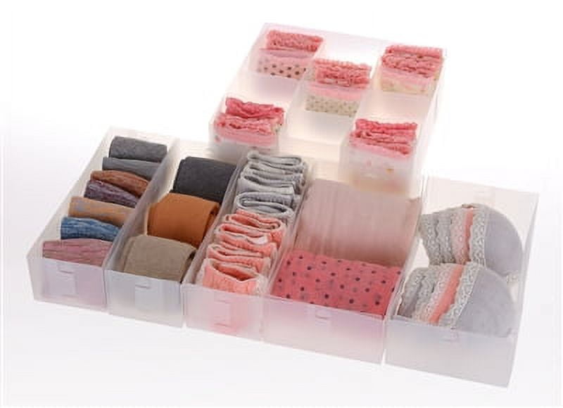 YBM Home Plastic Closet Underwear Organizer Drawer Divider for