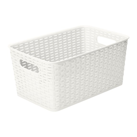 YBM Home Plastic Rattan Storage Box Basket Organizer for Bathroom ...