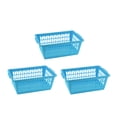 thumbnail image 1 of YBM Home Plastic Storage Basket Bin and Drawer Organizer, Blue (3-Pack), 1 of 9