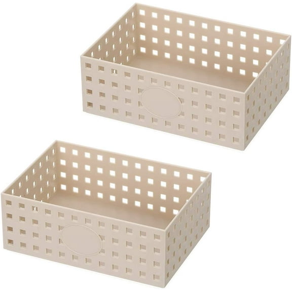 YBM Home Plastic Storage Basket Organizer for Office Desktop and Drawer 6.25 x 4.5 x 2.5 inch - Pack of 2