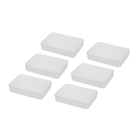 YBM Home Plastic Storage Bins with Lids for Organizing Small Household Items, Multipurpose for Classroom, Drawers, Playroom, and More 2146-6 Pack of 6
