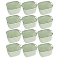 thumbnail image 1 of YBM Home Plastic Weave Wicker Storage Baskets with Handles 12 Pack, Green - Large, 1 of 2