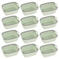 thumbnail image 1 of YBM Home Plastic Weave Wicker Storage Baskets with Handles 12 Pack, Green - Small, 1 of 2