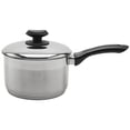 thumbnail image 1 of YBM Home Professional Chef’s 18/10 Stainless Steel Sauce Pot Covered Tri-Ply Capsule Base With Bakelite Handle, Terrific Mirror Silver, Induction Compatible - Black, 1 of 7