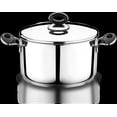 thumbnail image 1 of YBM Home Professional Chef’s 18/10 Stainless Steel Stock Pot Covered Tri-Ply Capsule Base With Bakelite Handle, Terrific Mirror Silver, Induction Compatible, 9 Quart - Black, 1 of 6