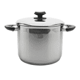 thumbnail image 1 of YBM Home Professional Chef’s 18/10 Stainless Steel Stock Pot Covered Tri-Ply Capsule Base With Bakelite Handle, Terrific Mirror Silver, Induction Compatible, 9 Quart - Black, 1 of 6