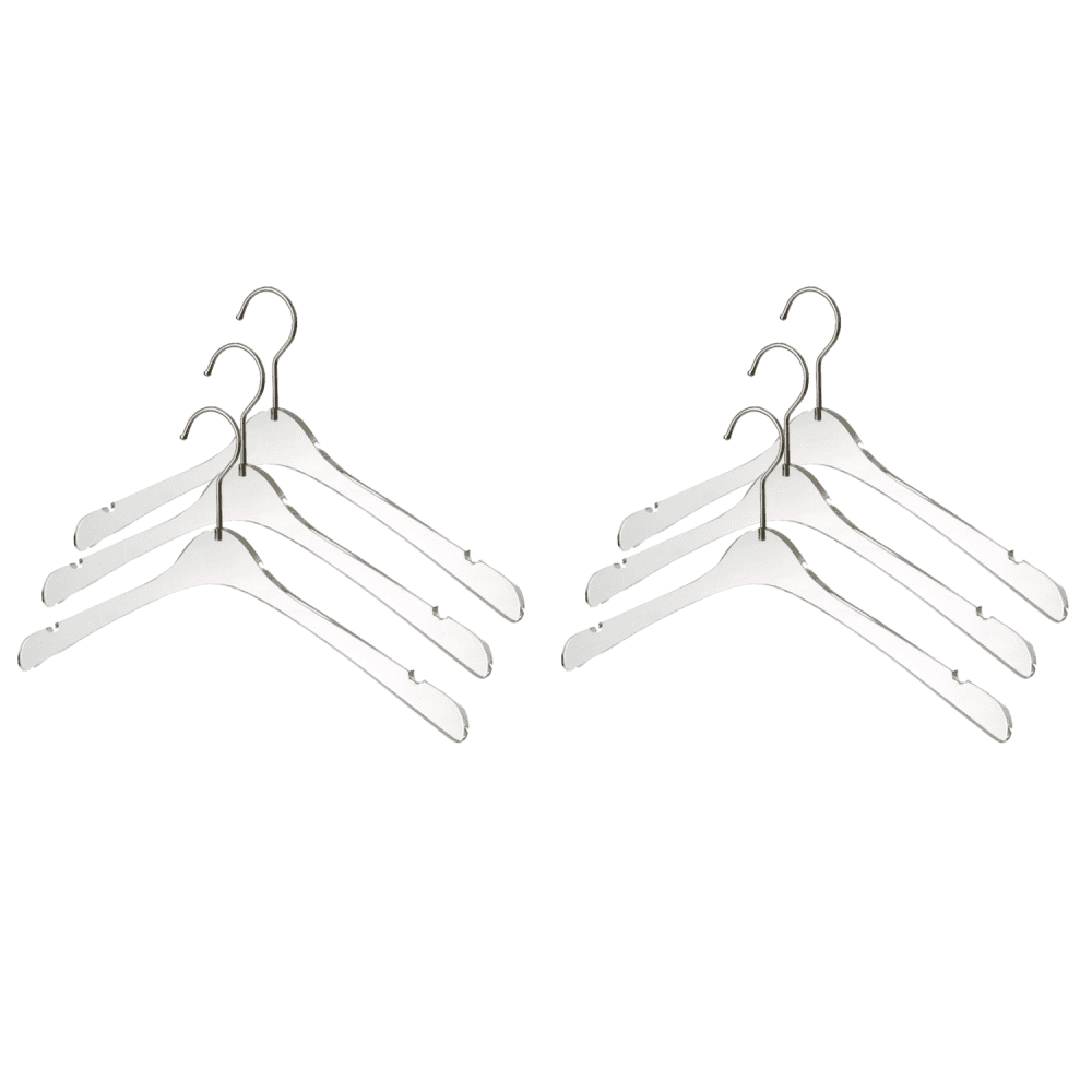 YBM Home Acrylic Skirt Hangers - Clear With Gold Hook, Set Of 6, 12, Or 32, For Closet Organization