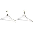 thumbnail image 1 of YBM Home Quality Acrylic Clear Hangers with Clips, Gold w/ Flat Hook, 4119-6, 1 of 7