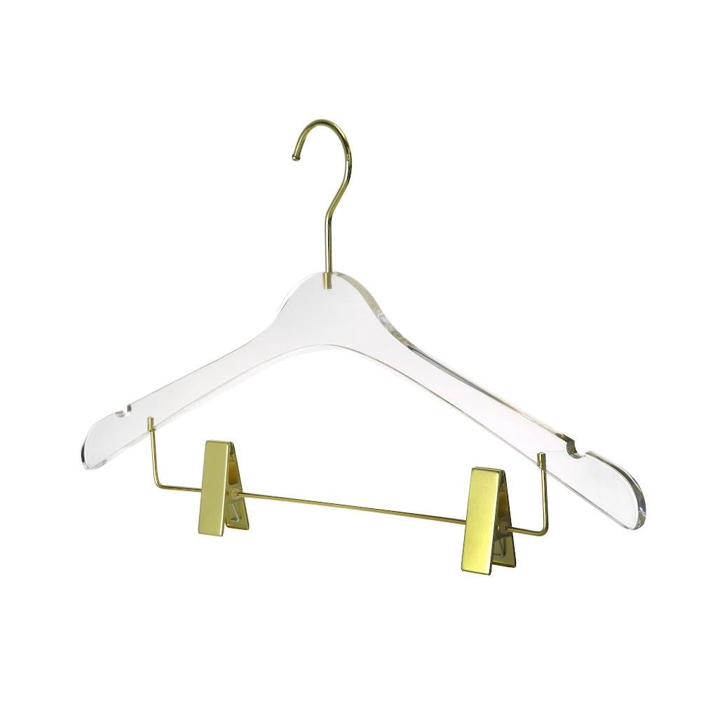 YBM Home Clear Acrylic Clothes Hangers With Silver Hook – Sleek, Non-Slip & Strong For Closet Organization