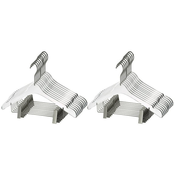 YBM Home Quality Acrylic Clear Hangers with Clips Made of Clear Acrylic, Silver, 4107-20