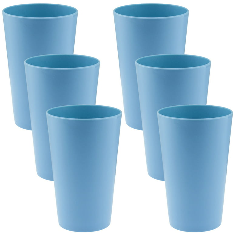 YBM Home Reusable Plastic Cups 10 oz, Unbreakable Drinkware Dishwasher Safe  6-Pack, Blue 