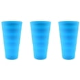 thumbnail image 1 of YBM Home Reusable Plastic Cups 18 oz, Unbreakable Drinkware Dishwasher Safe 3-Pack, Blue, 1 of 2