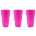 thumbnail image 1 of YBM Home Reusable Plastic Cups 18 oz, Unbreakable Drinkware Dishwasher Safe 3-Pack, Pink, 1 of 1