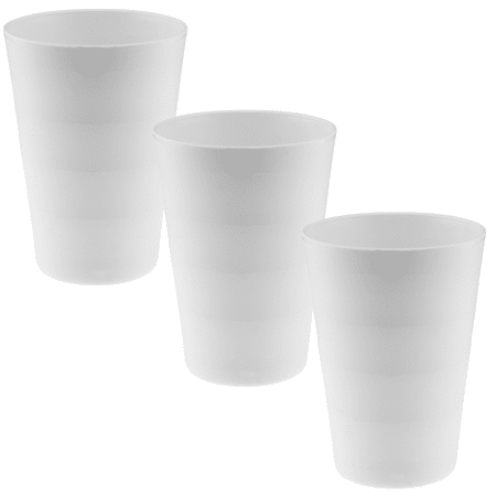 YBM Home Reusable Plastic Cups 18 oz, Unbreakable Drinkware Dishwasher Safe 3-Pack, White