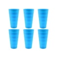 thumbnail image 1 of YBM Home Reusable Plastic Cups 18 oz, Unbreakable Drinkware Dishwasher Safe 6-Pack, Blue, 1 of 2