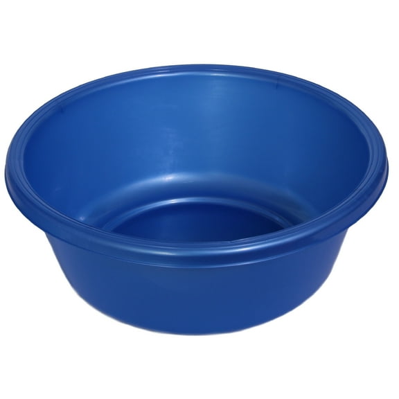 YBM Home Round Dish Wash Basin Dishpan for Washing Dishes, Plastic Portable Dish Tub Design for Camping and Multipurpose for Face Cleansing,1151-blue
