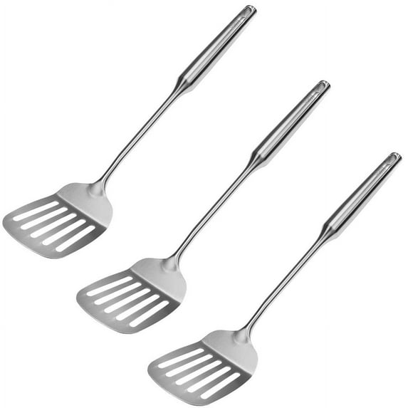 YBM Home Seamless One-Piece Slotted Turner/Spatula, Stainless Steel Turner for Kitchen, 15" - 2412-3