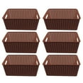 thumbnail image 1 of YBM Home Small Plastic Rattan Storage Basket, ba413brown-6, 1 of 6