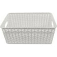 thumbnail image 1 of YBM Home Small Plastic Rattan Storage Basket for Bathroom, ba413white-1, 1 of 6