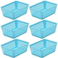thumbnail image 1 of YBM Home Small Plastic Storage Basket (6 Pack), Blue 6 L x 4.5 W x 2.25 H, 1 of 7