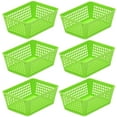 thumbnail image 1 of YBM Home Small Plastic Storage Basket (6 Pack), Green 6 L x 4.5 W x 2.25 H, 1 of 7
