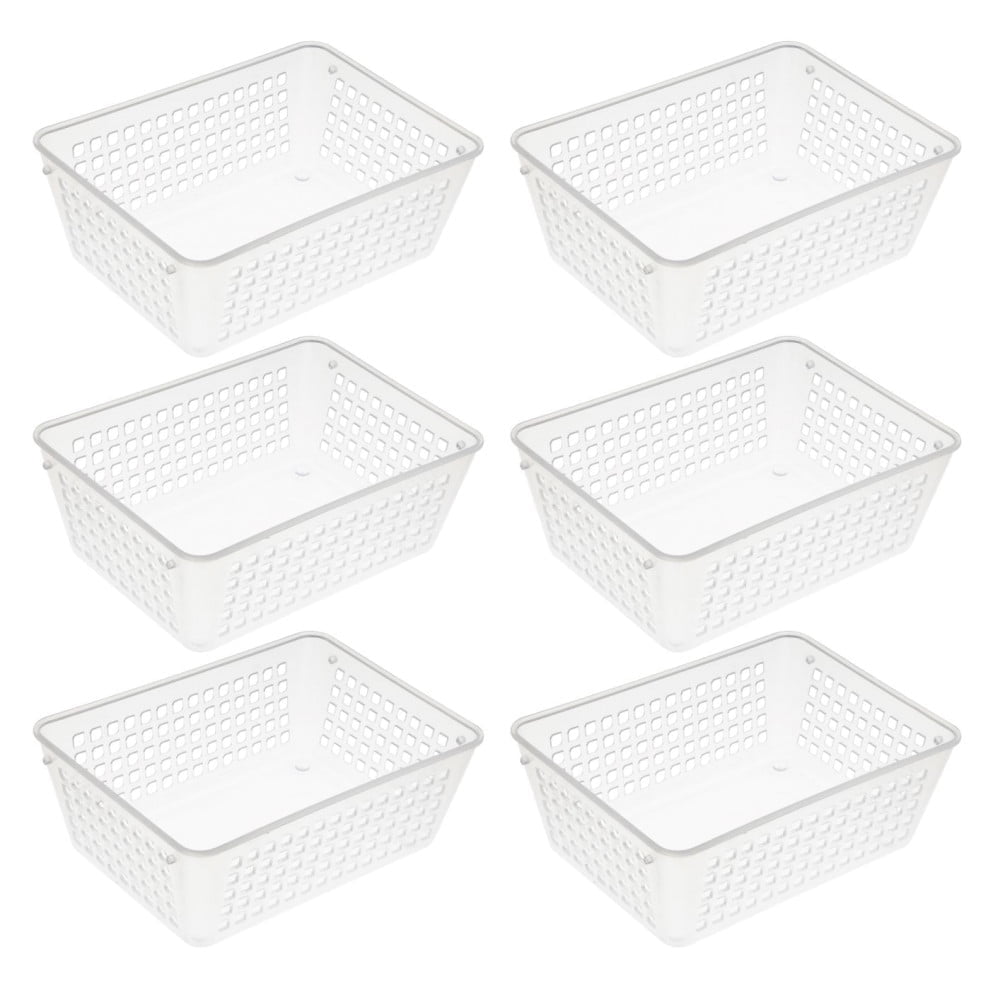 YBM Home Small Plastic Storage Basket for Bathroom, Clear