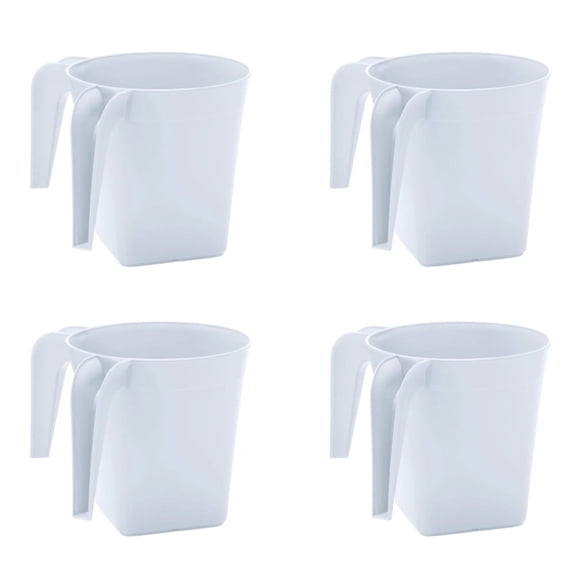 YBM Home Square Plastic Wash Cup, Long-Lasting, for Ritual Hand Washing, 1332Pwhite-4