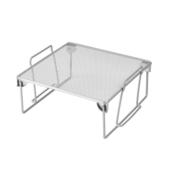 YBM Home Stackable Mesh Shelf Silver Storage Rack for Kitchen