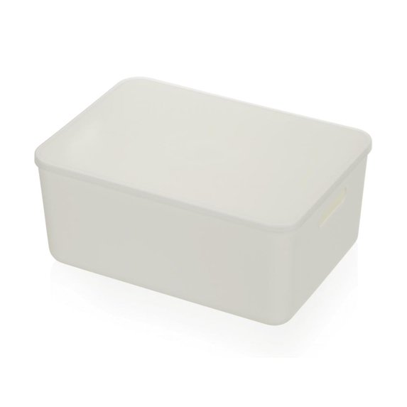 YBM Home Stackable Plastic Storage Bin with Lid, Closets, White, 2148-1