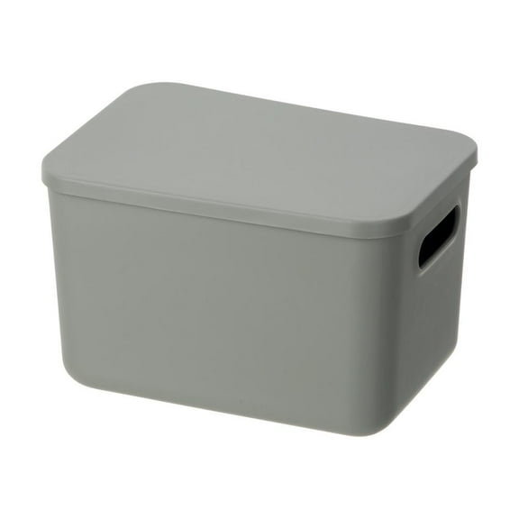 YBM Home Stackable Plastic Storage Bin with Lid, Grey, 2147-1