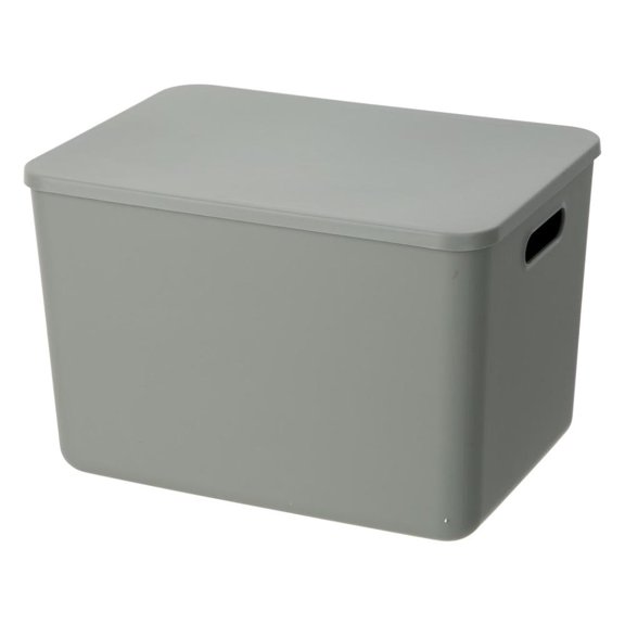 YBM Home Stackable Plastic Storage Bin with Lid, Multipurpose for Classroom, Drawers, Desktop, Office, Playroom, Shelves, Closets, Grey, 2149-1