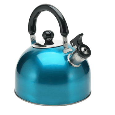 YBM Home Stainless Steel Stovetop Whistling Tea Kettle 3L with Handle, Induction Compatible - Turquoise