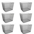 thumbnail image 1 of YBM Home Stainless Steel Wire Mesh Basket Bin with Handles for Kitchen Cabinet, 6 Pack, Black, 1 of 1
