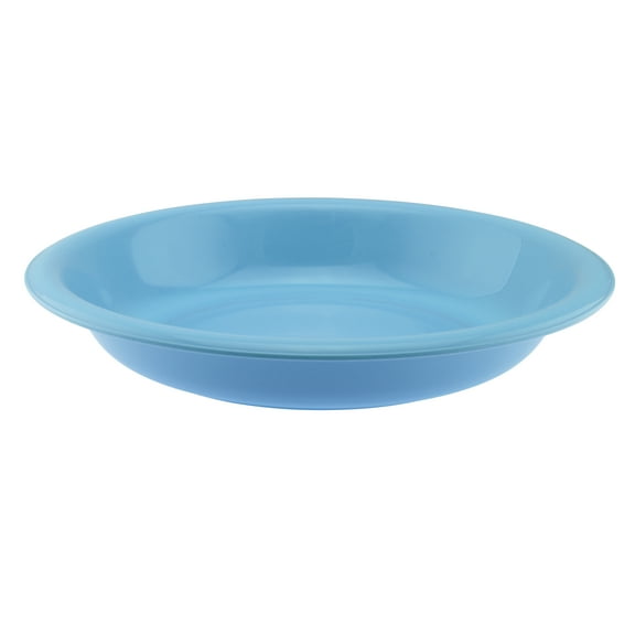 YBM Home Unbreakable Round Deep Plastic Plate 15-Ounce | Tableware Plates BPA-Free, Blue