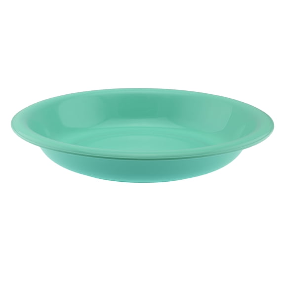 YBM Home Unbreakable Round Deep Plastic Plate 15-Ounce | Tableware Plates BPA-Free, Green