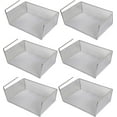 thumbnail image 1 of YBM Home Under Shelf Basket Storage Organizer, Silver 10” x 15” x 6”, 6 Pack - Large, 1 of 6
