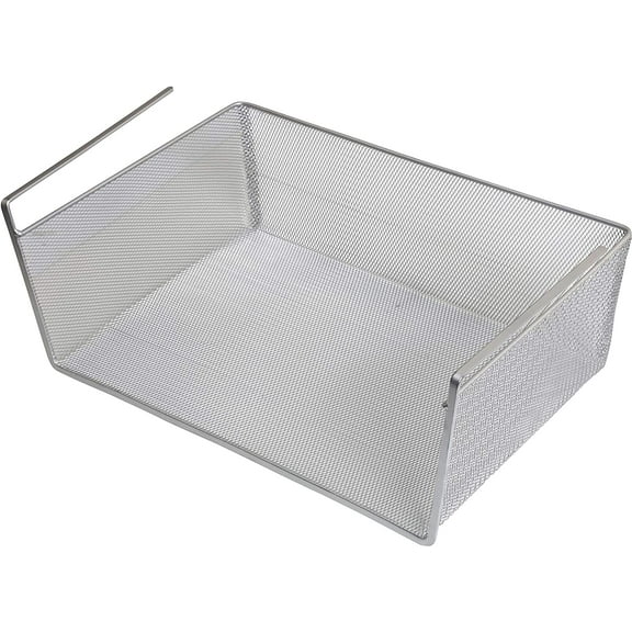 YBM Home Under Shelf Basket Storage Organizer, Silver 10” x 15” x 6”