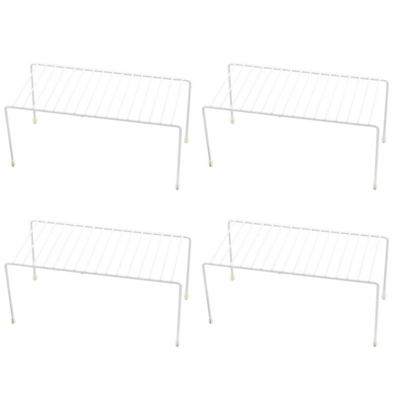 YBM Home White Wire Cabinet Helper Shelf Organizer and Storage Rack Helper for Kitchen, Expandable Kitchen Counter and Cabinet Shelf, 2553-4