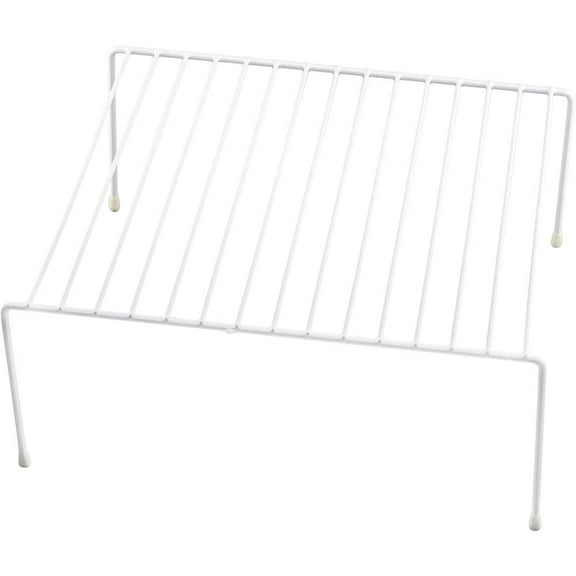 YBM Home White Wire Cabinet Helper Shelf Organizer and Storage Rack Helper for Kitchen, Expandable Kitchen Counter and Cabinet Shelf, 2555
