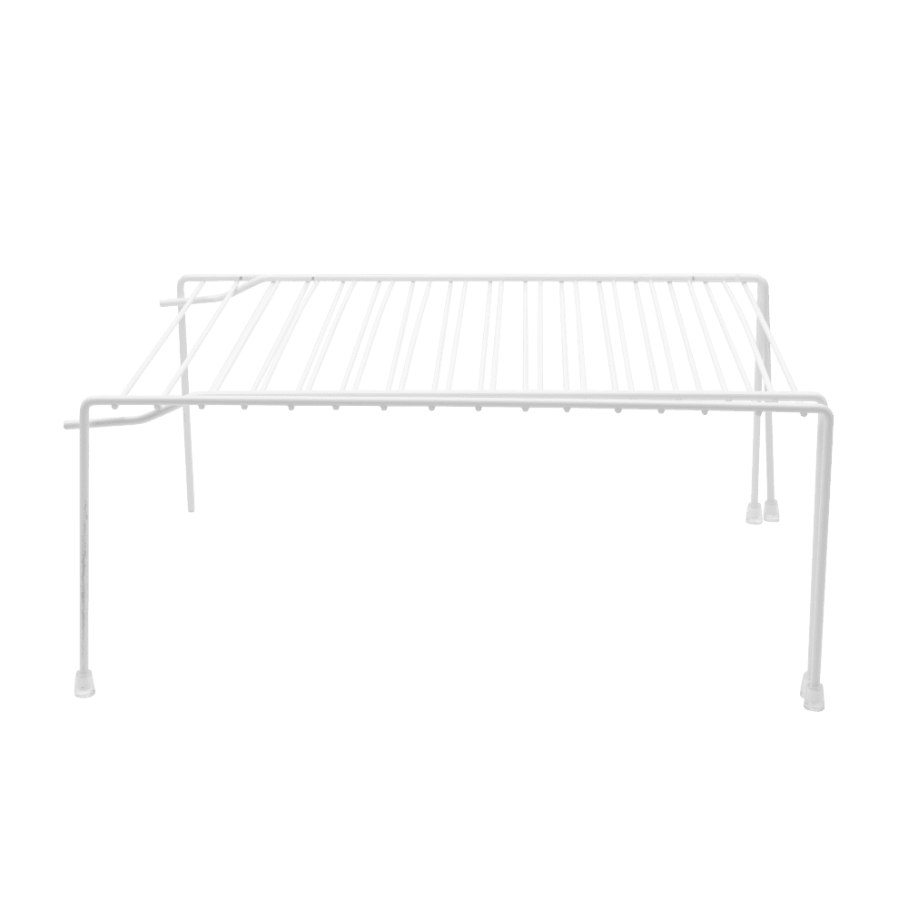 White Steel Expandable Kitchen Counter and Cabinet Shelf Organizer