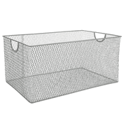 YBM Home Wire Mesh Basket Bin with Handles for Kitchen Storage