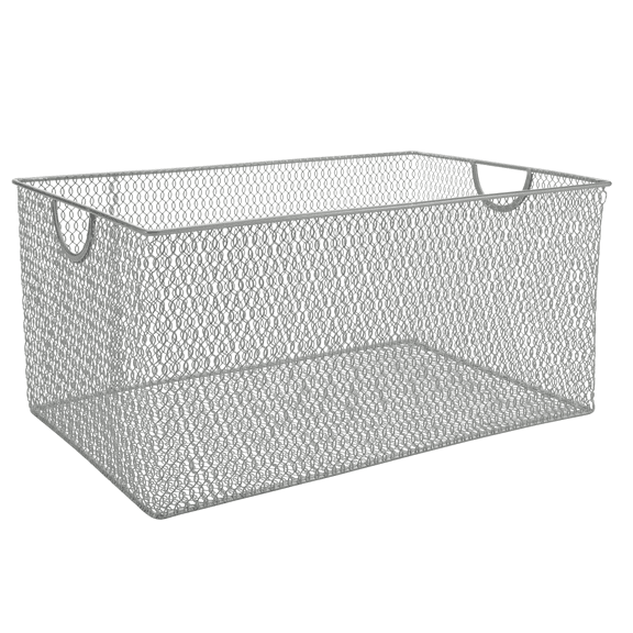 YBM Home Wire Mesh Basket Bin with Handles for Kitchen Storage