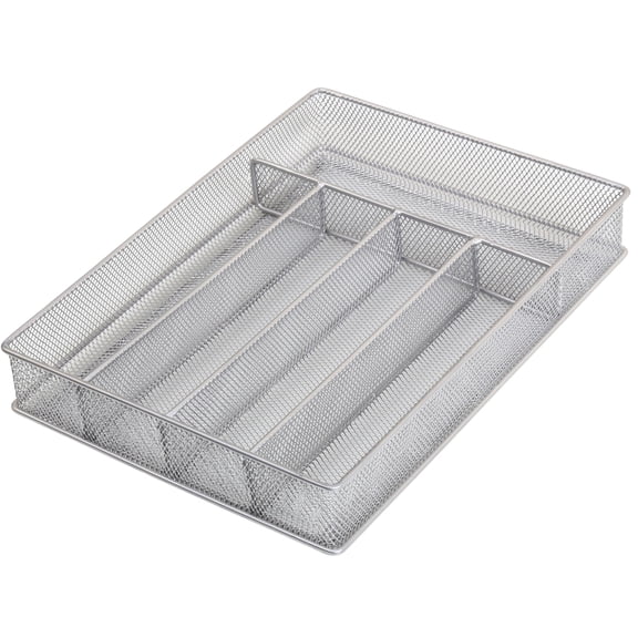YBM Home Wire Mesh Silver Drawer Organizer for Silverware and Gadgets