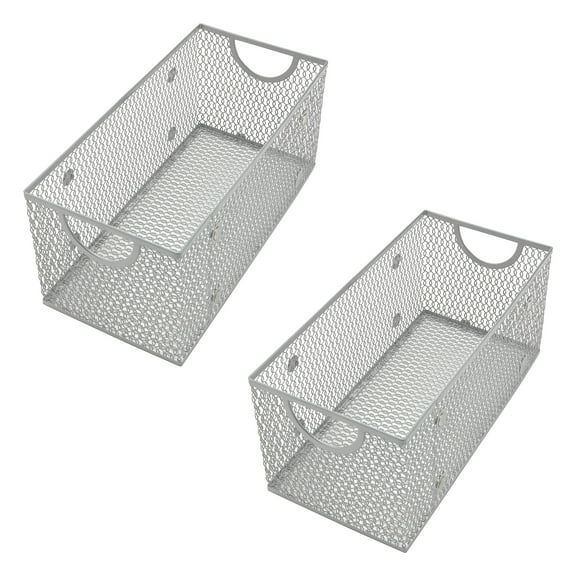 YBM Home Wire Mesh Storage Basket Organizer for CD and DVDs - 2 Pack