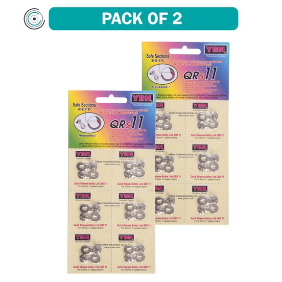 YBN 11-Speed QRS Master Link, Chromium Carbide Coated, Reusable, Card of 6
