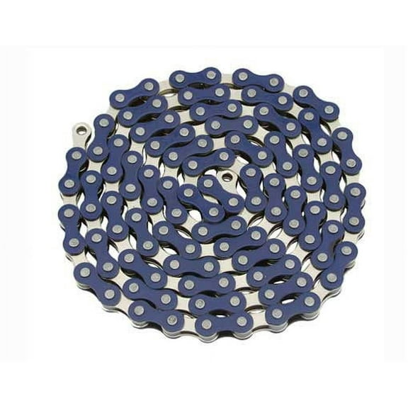 YBN Chain 1/2x1/8x112 Blue/Chrome. for bicycle Chain, bike chain, lowrider bikes, beach cruiser, chopper, limos, stretch